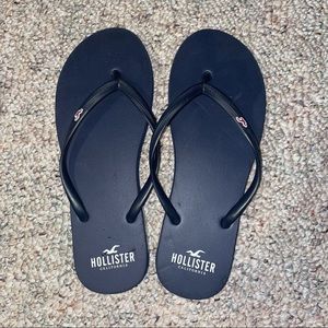 Blue, LIKE NEW hollister rubber flip flops